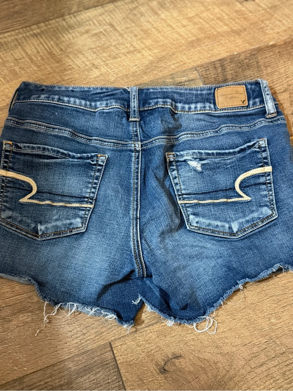 American Eagle Outfitters Blue Distressed Denim Cutoff Shorts